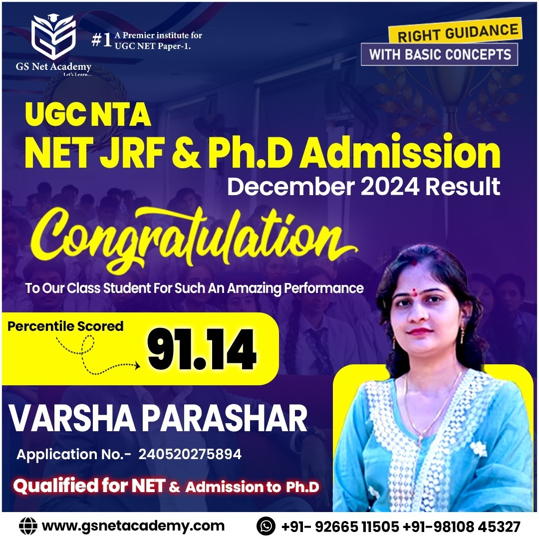 Varsha Parashar — 91.14 — GS Net Academy
