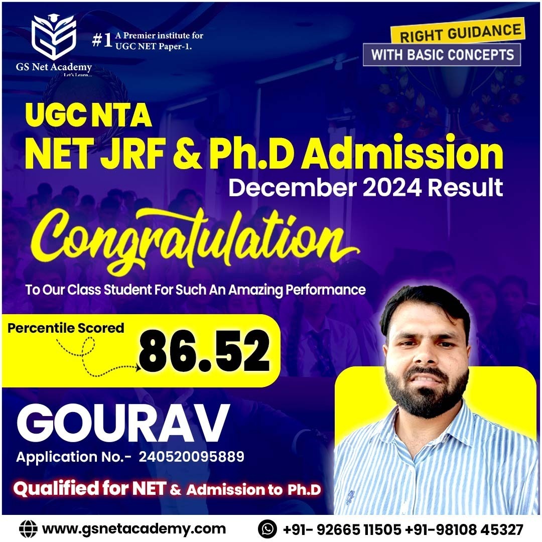 Gourav — 86.52 — GS Net Academy