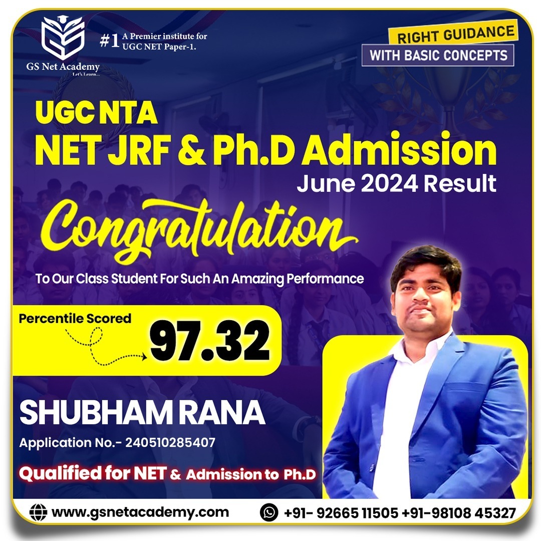 Shubham Rana — 97.32 — GS Net Academy